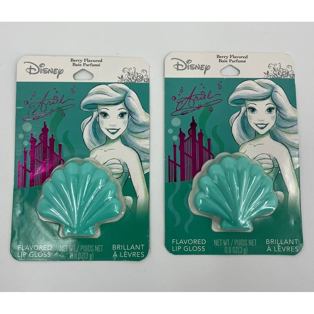 Disney Taste Beauty Flavored Lip Gloss Compacts Frozen Snow White Ariel Lot of 5